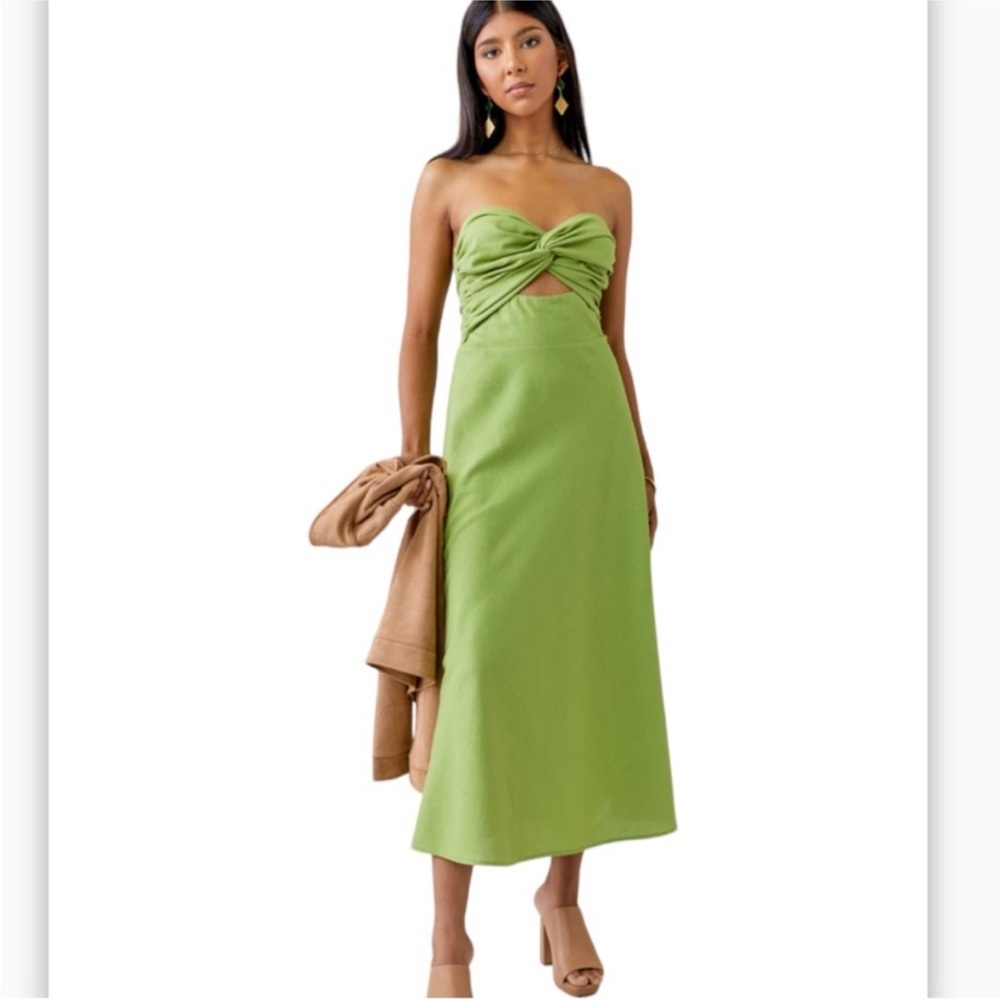 Elegant Green Strapless Dress